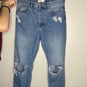 High Waisted Ripped Mom Jeans